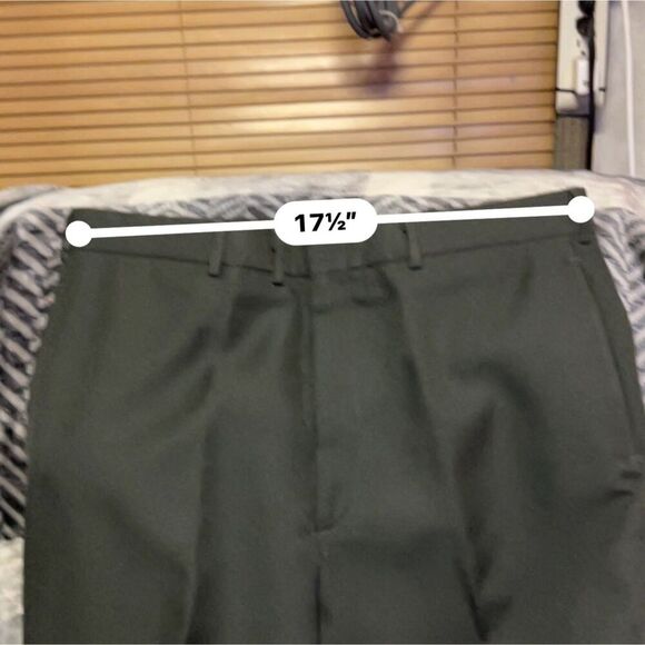 Patriot Dress Pants Mens 35x30 Polyester Olive Green Straight Leg - Picture 7 of 8